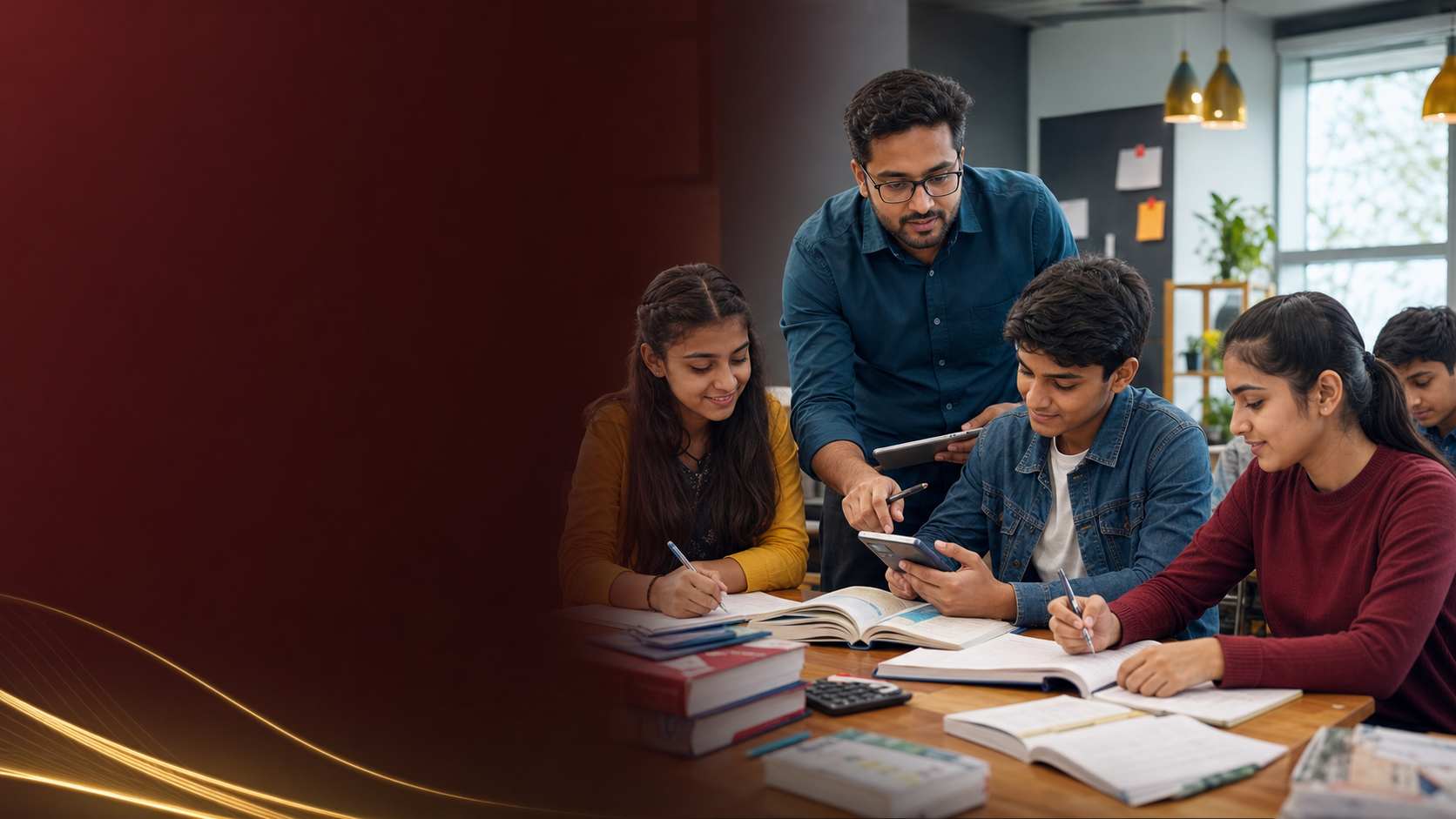 Class 11 and Class 12 Commerce students studying with a mentor in Patna