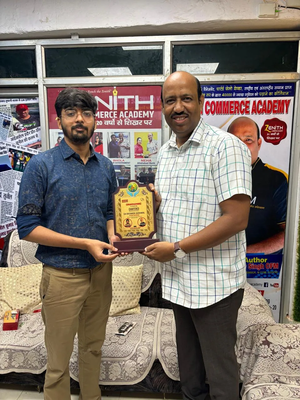 Faculty award presentation at Zenith Commerce Academy
