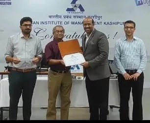 IIM Kashipur management programme certificate awarded to Dr. Sunil Kumar Singh
